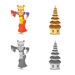 Vector illustration of and travel logo. Collection of and traditional vector icon for stock.