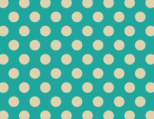 Aqua and Tan Polka Dots