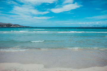 Fototapeta na wymiar beach at majorca with clean blue water