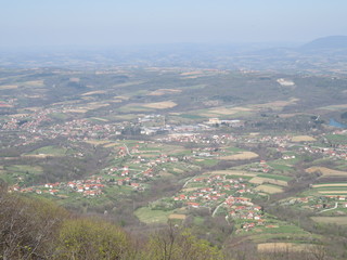 Fototapeta na wymiar Serbian ladscape from the top of the mountain Bukulja Serbia