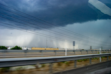 Landscape of a Storm in Zaragoza surroundings