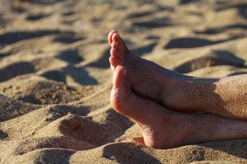 young girl's toes are healthy and beautiful.