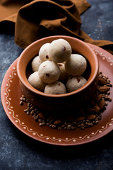 Rava Laddu or Semolina Laddoo Or Rawa Ladu, a popular sweet dish from Maharashtra, India