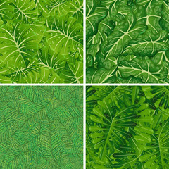 Background template with green leaves