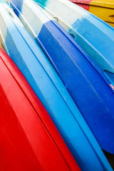 colorful kayak boat on day noon light.