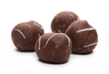 Traditional sweet pastries, cakes isolated on white background