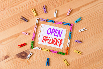 Handwriting text writing Open Enrolments. Conceptual photo when employees may make changes to...