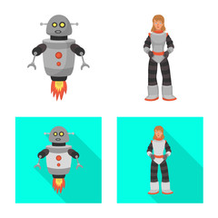 Vector illustration of astronomy and technology icon. Collection of astronomy and sky stock symbol for web.