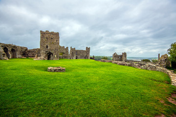 Fototapeta na wymiar Views of Llansteffan Castle, Carmarthenshire, South Wales