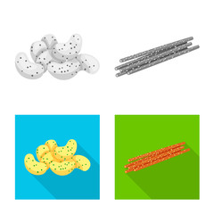 Vector design of Oktoberfest and bar logo. Collection of Oktoberfest and cooking stock symbol for web.