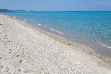 Beach of Village of Chanioti, Chalkidiki, Greece