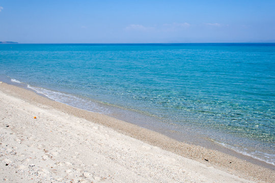 Beach of Village of Chanioti, Chalkidiki, Greece