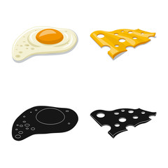 Vector design of burger and sandwich symbol. Collection of burger and slice vector icon for stock.