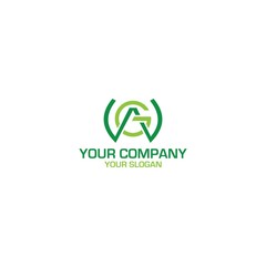 GW Green Logo Design Vector