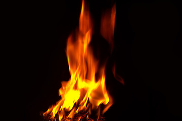 fire. burning fire on a black background. fire on black background