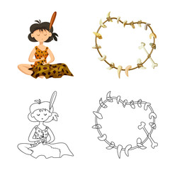 Isolated object of evolution and prehistory sign. Set of evolution and development stock vector illustration.