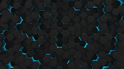 Honeycomb 3d abstract background. 3d render