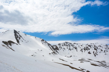 Fototapeta na wymiar Caucasus Mountains landscape. View from the Muhu Pass, Karachay-Cherkessia