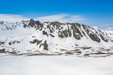 Fototapeta na wymiar Caucasus Mountains landscape. View from the Muhu Pass, Karachay-