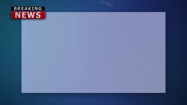A thirty-seconds animation: the words Breaking News quickly appearing on a blue screen, replaced by a long-lasting clean box. Background: a stylized rotating globe. Use: commercials, tv transmissions.