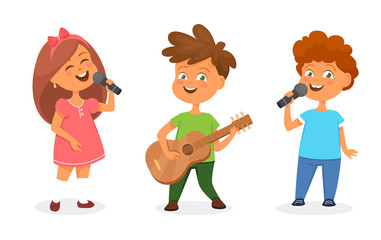 Singing and playing children