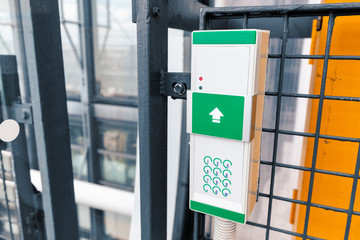 Elevator control panel in industrial building