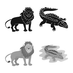 Fototapeta premium Vector illustration of nature and fun icon. Set of nature and entertainment vector icon for stock.
