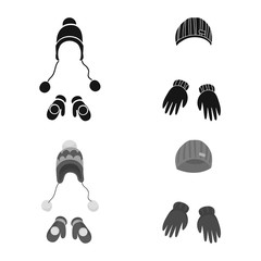 Isolated object of clothes and texture icon. Collection of clothes and weather stock vector illustration.