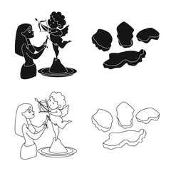 Isolated object of texture and frozen symbol. Collection of texture and transparent stock vector illustration.