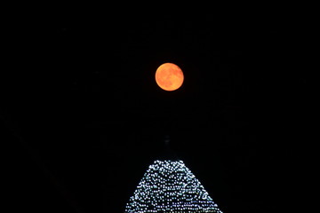 Beautiful round moon and illumination