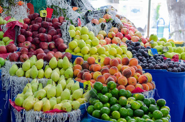 Shelf with fruits in Greengrocer