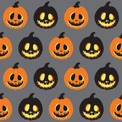 Scary pumpkin seamless pattern - 290271299
