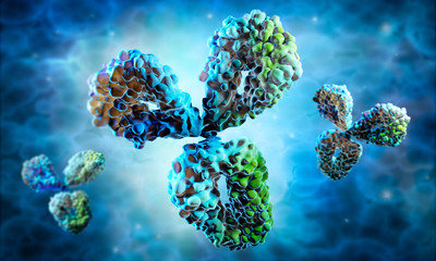 Antibody - visual concept of immune System - 3D illustration