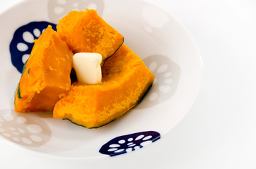 蒸かしカボチャのバター添え