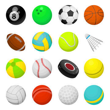 Balls for playing games vector illustrations set