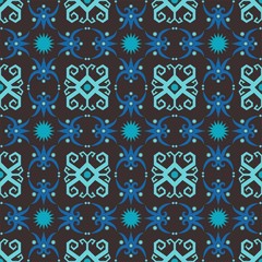 Fototapeta premium seamless pattern of borneo batik style. traditional Indonesian fabric motif. vector design inspiration. Creative textile background for fashion or cloth. culture motif of dayak