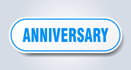 anniversary sign. anniversary rounded blue sticker. anniversary