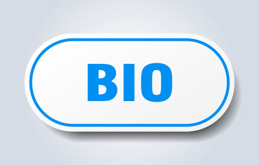 bio sign. bio rounded blue sticker. bio