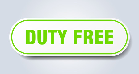 duty free sign. duty free rounded green sticker. duty free