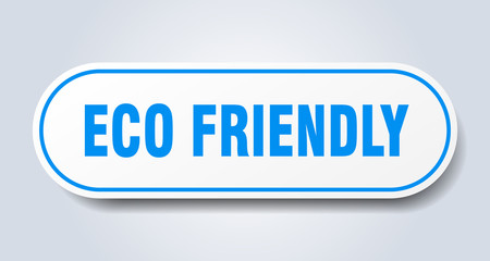 eco friendly sign. eco friendly rounded blue sticker. eco friendly