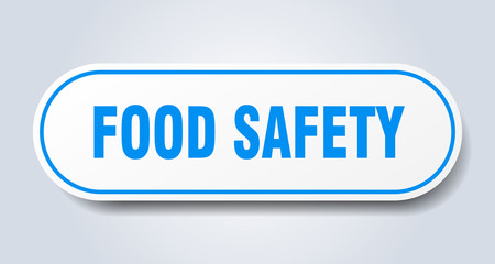 food safety sign. food safety rounded blue sticker. food safety