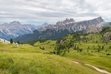 Fototapeta na wymiar Dolomites Mountains landscape in North Italy near Corina de Ampezzo 