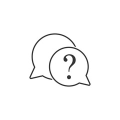 Help, query, question mark, support icon. Vector illustration, flat design.