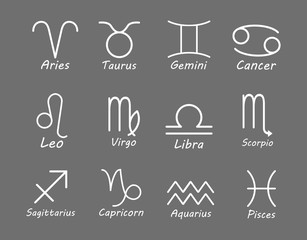 Zodiac sign icon. Vector illustration, flat design.