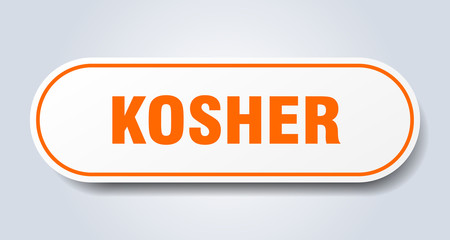 kosher sign. kosher rounded orange sticker. kosher
