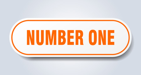number one sign. number one rounded orange sticker. number one