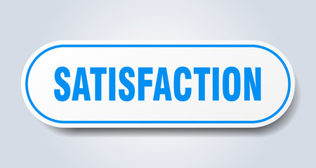 satisfaction sign. satisfaction rounded blue sticker. satisfaction