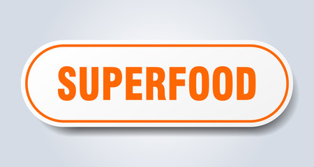 superfood sign. superfood rounded orange sticker. superfood