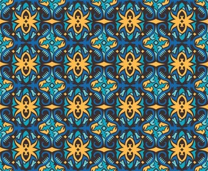 traditional seamless pattern of batik motif. Stylish fabric vector design. Creative textile background for fashion or cloth. Borneo style