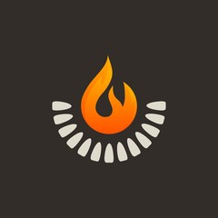 Geometric Fire Logo - Design vector illustration